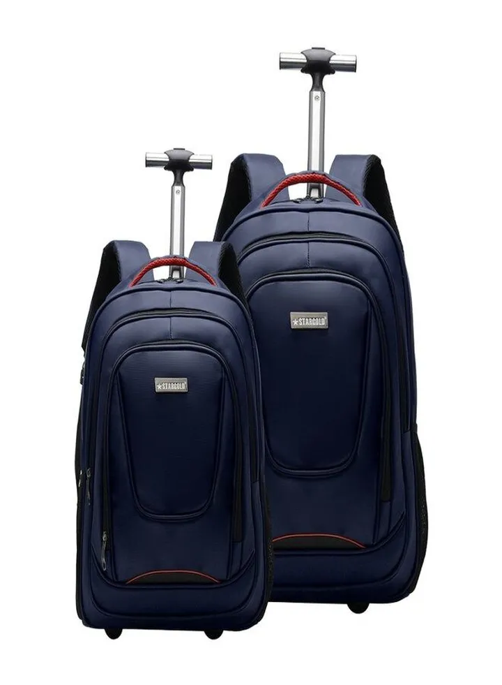 Multipurpose Rolling Trolley Backpack 2 Pcs Set For Laptop, School & Business