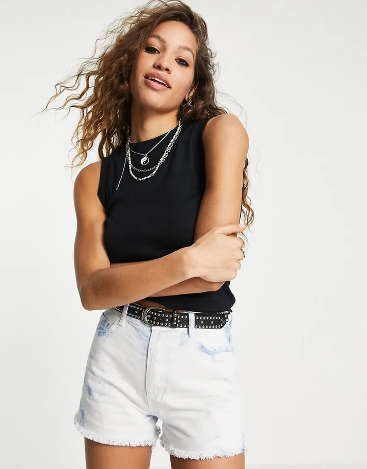 Topshop tank top in black