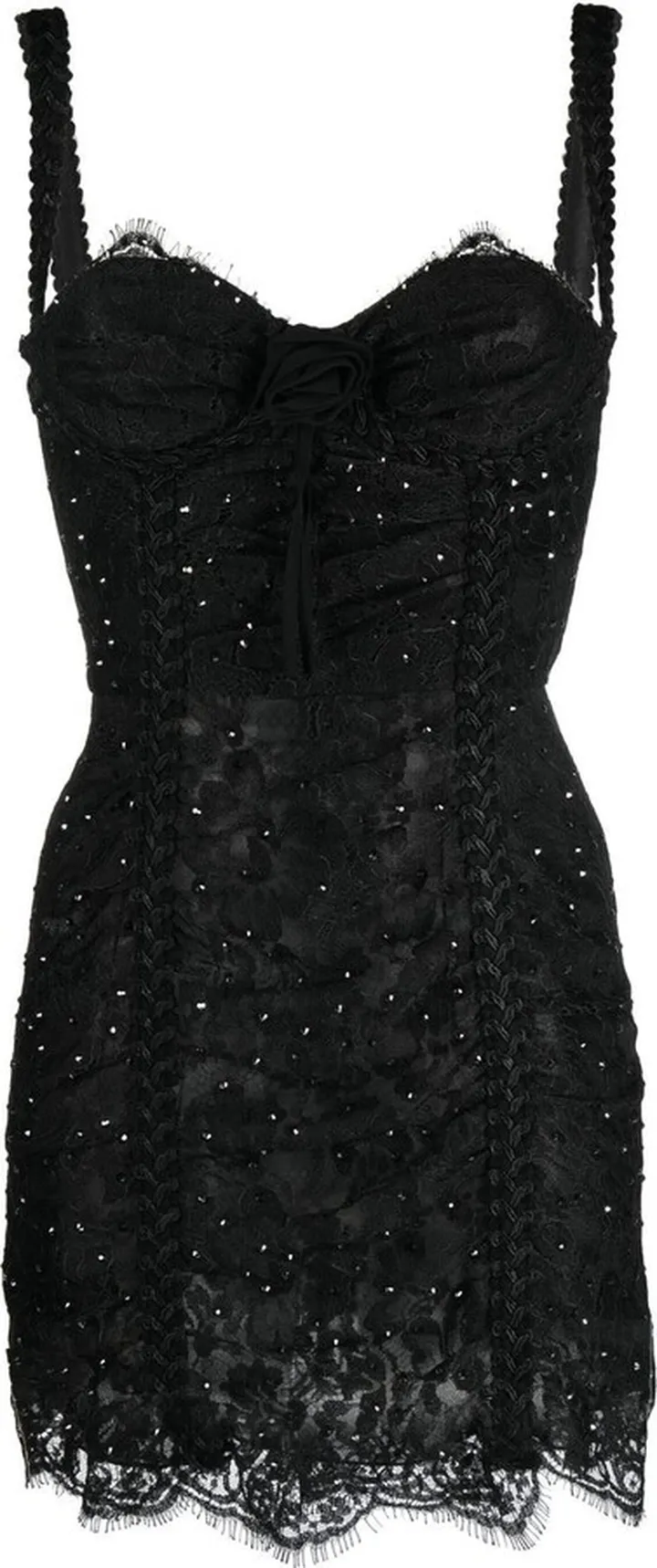 Lace-Detail Sweetheart-Neck Minidress
