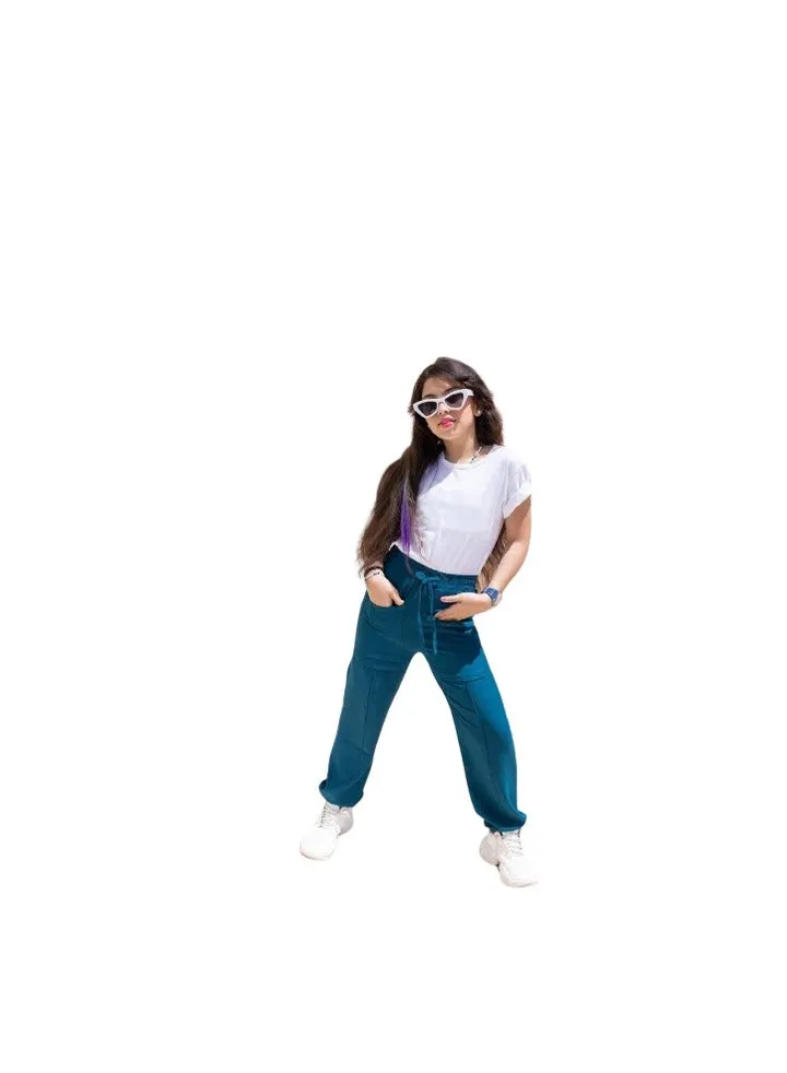Girls' turquoise trousers