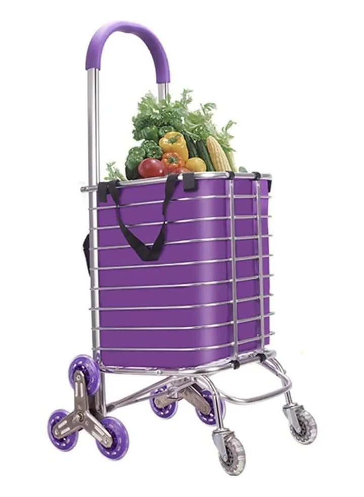 8 Wheels Dual Purpose Shopping Cart Lightweight Shopping Trolley Bag With Seat