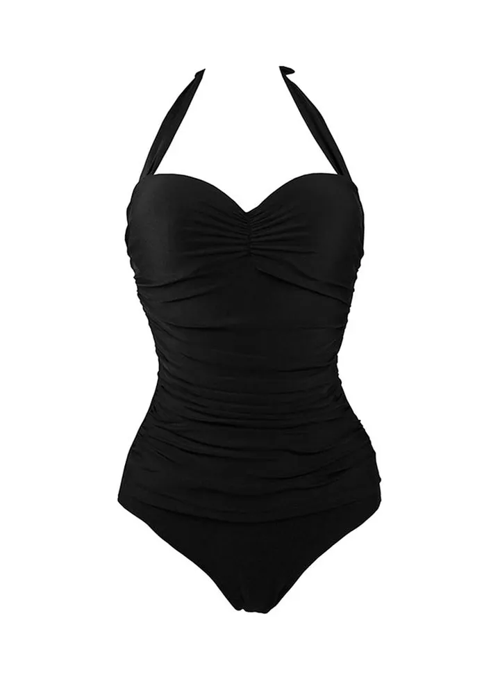 Ruched Detail Swimsuit Black