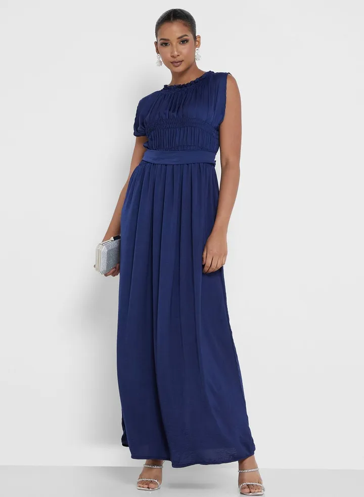Flared Sleeve Ruched Jalabiya