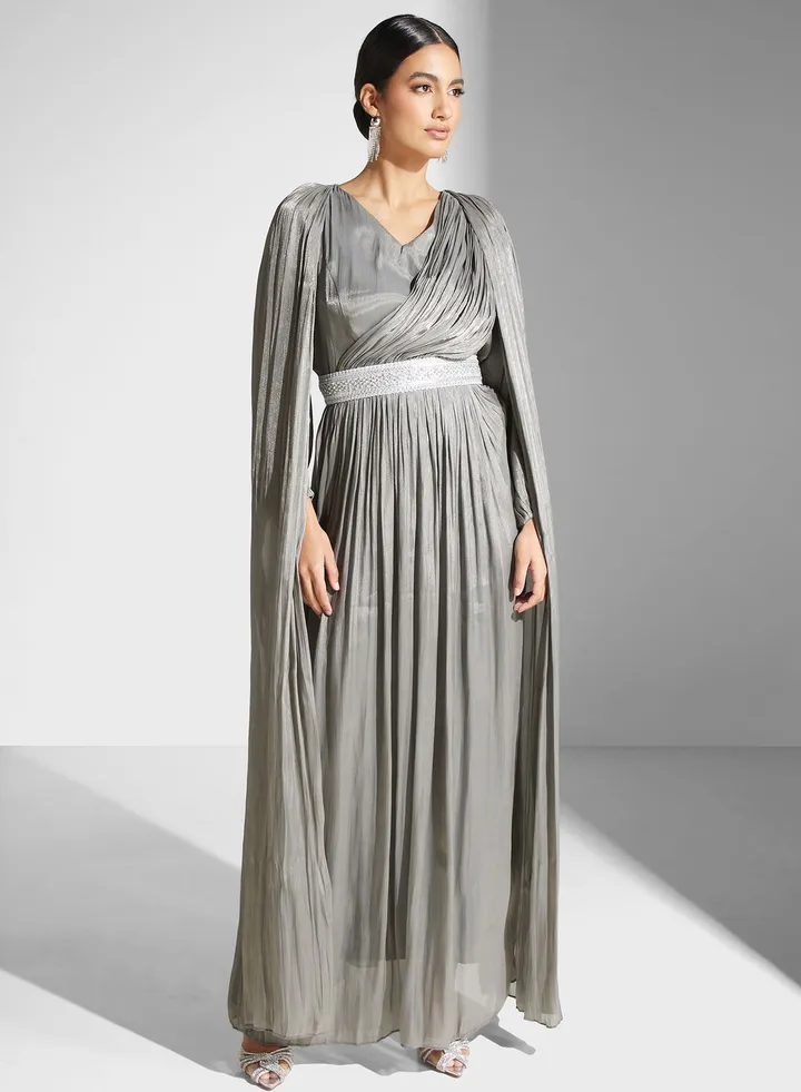 Lace Detail Belted Dress