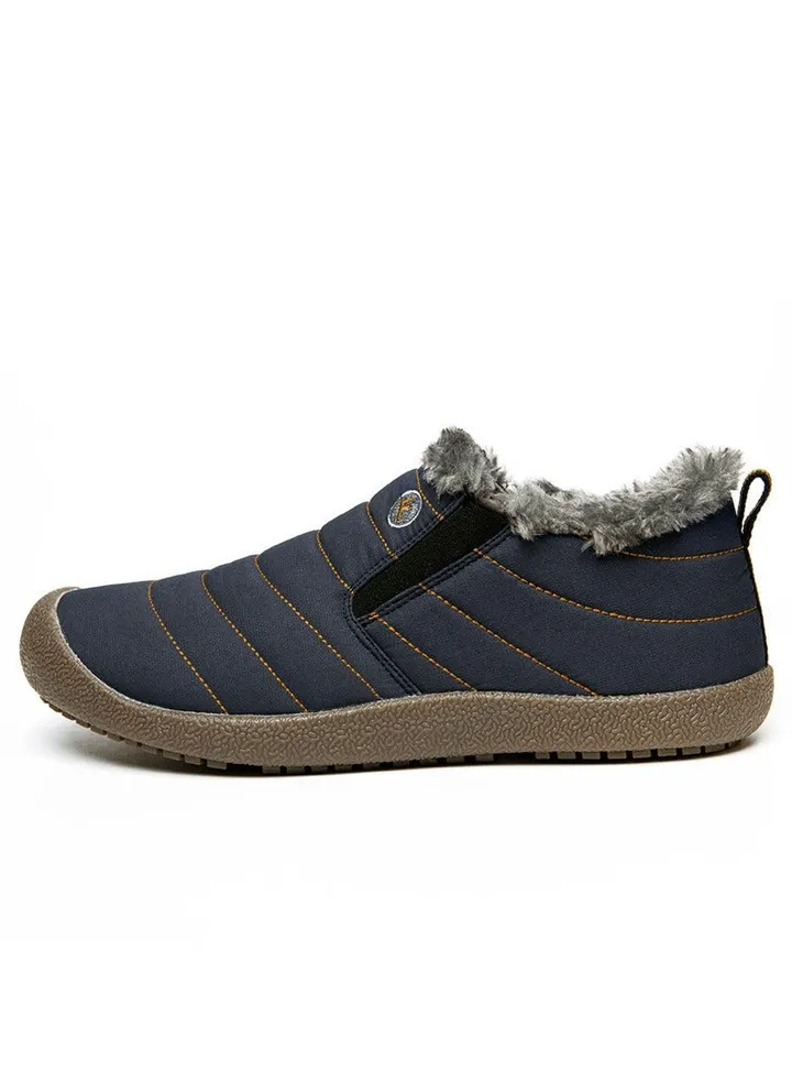 Winter low Cut Thick Sole Plush Men's Snow Cotton Shoes A Pair