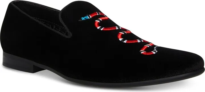 Steve Madden Men's Mixin Snake Velvet Smoking Slipper Men's Shoes