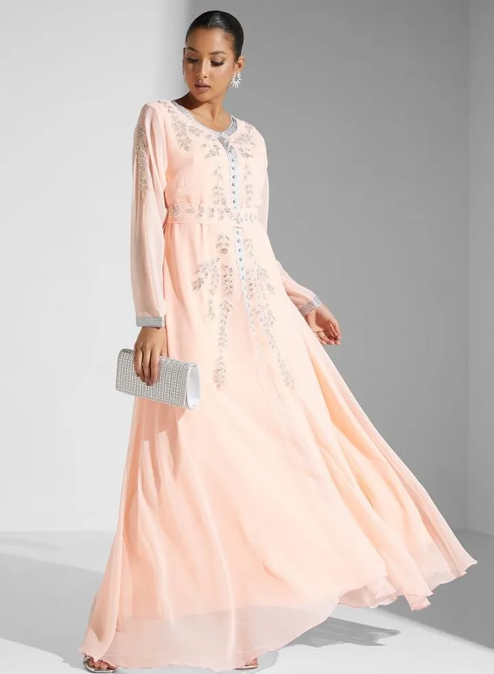 Embellished Belted Dress
