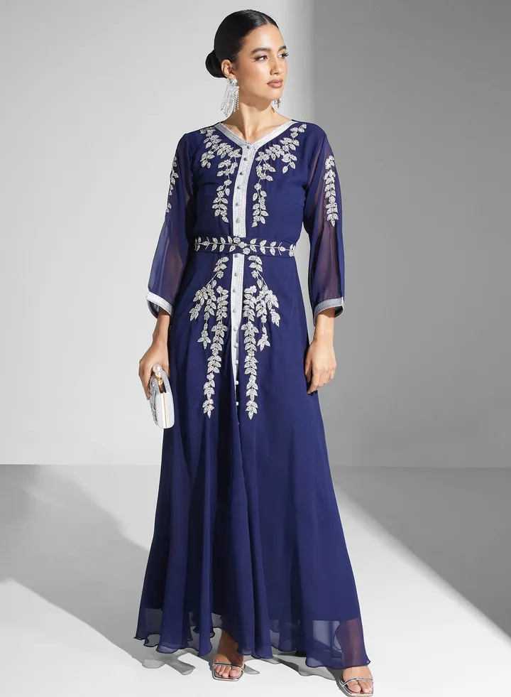 Embellished Belted Dress