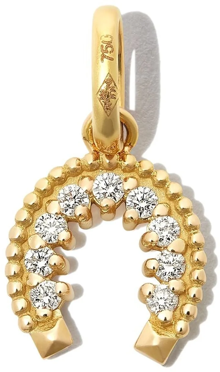 18kt Yellow Gold Diamond Horseshoe Pendant