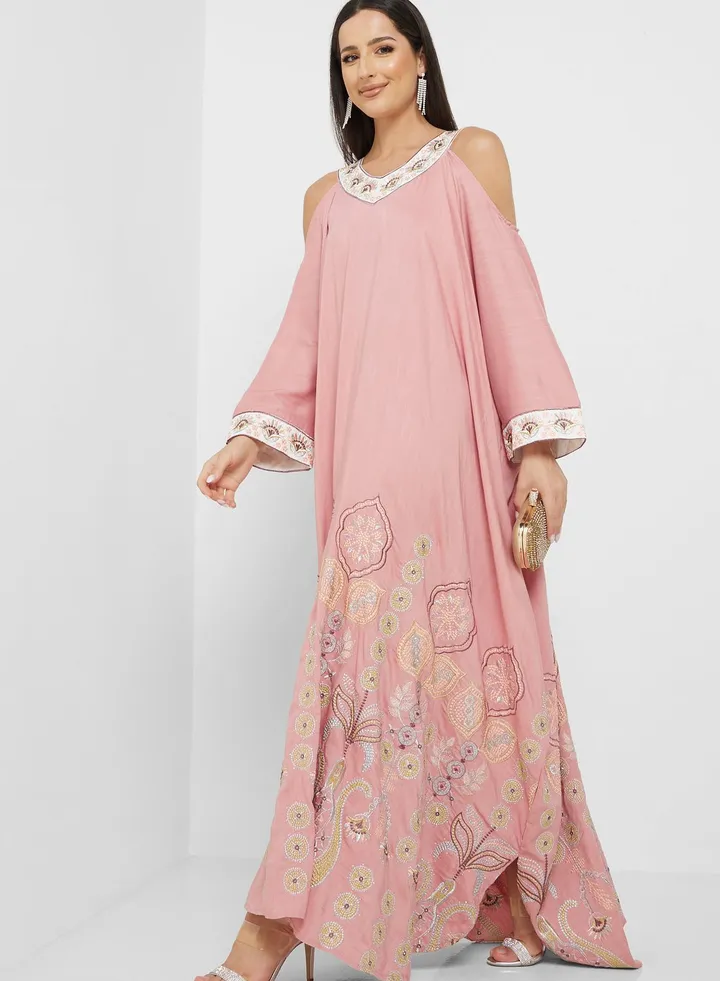 Cold Shoulder Printed Dress