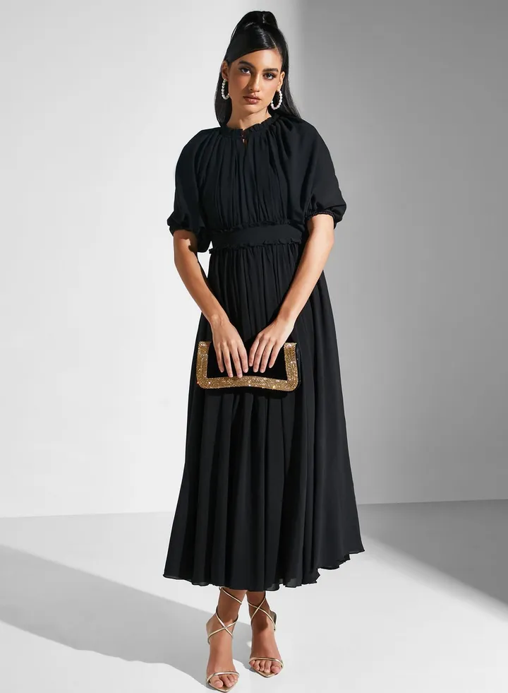 Pleated Detail Dress
