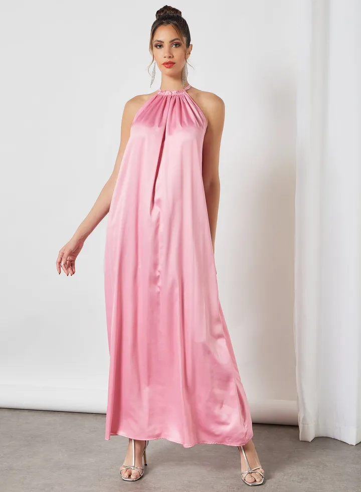 Round Neck Dress Pink