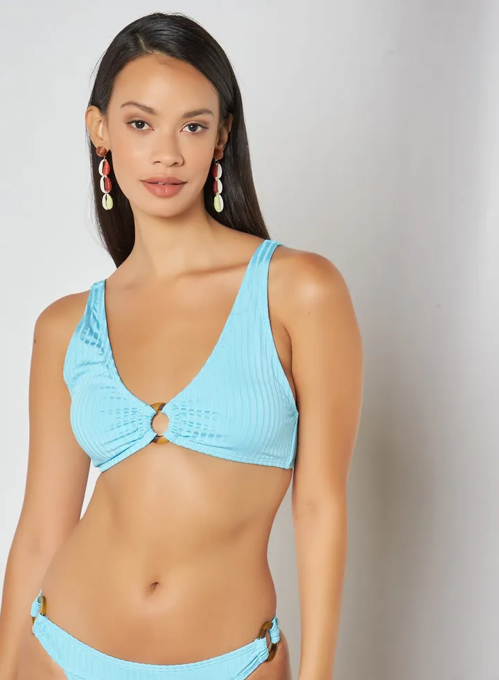 Decorative Ring Bikini Top Blue Topaz
