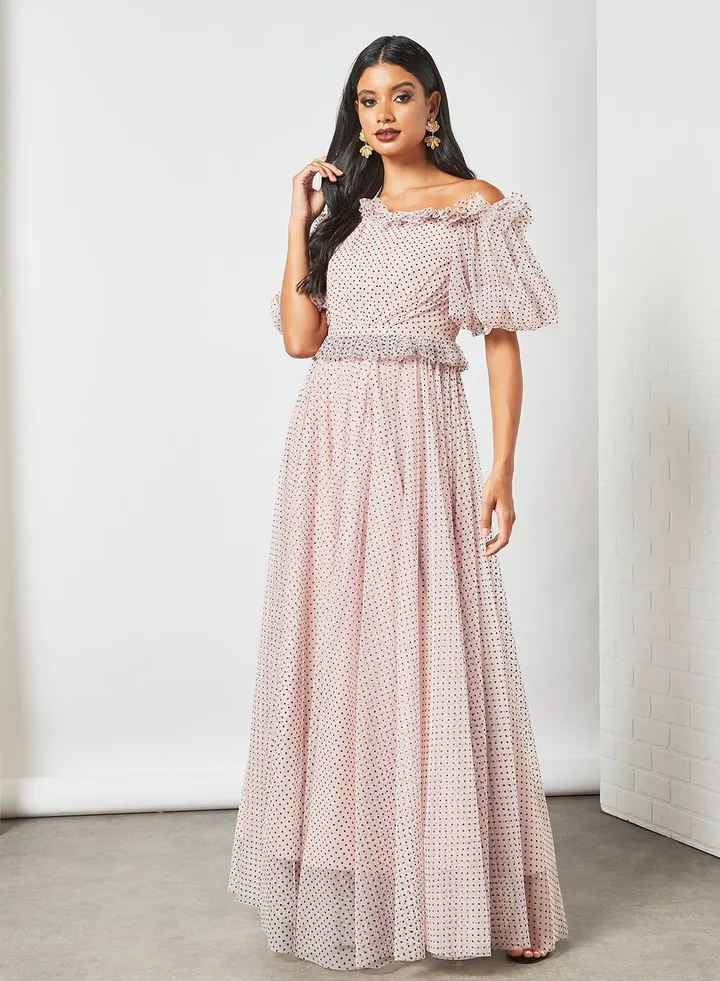 Stylish Maxi Dress Light Pink