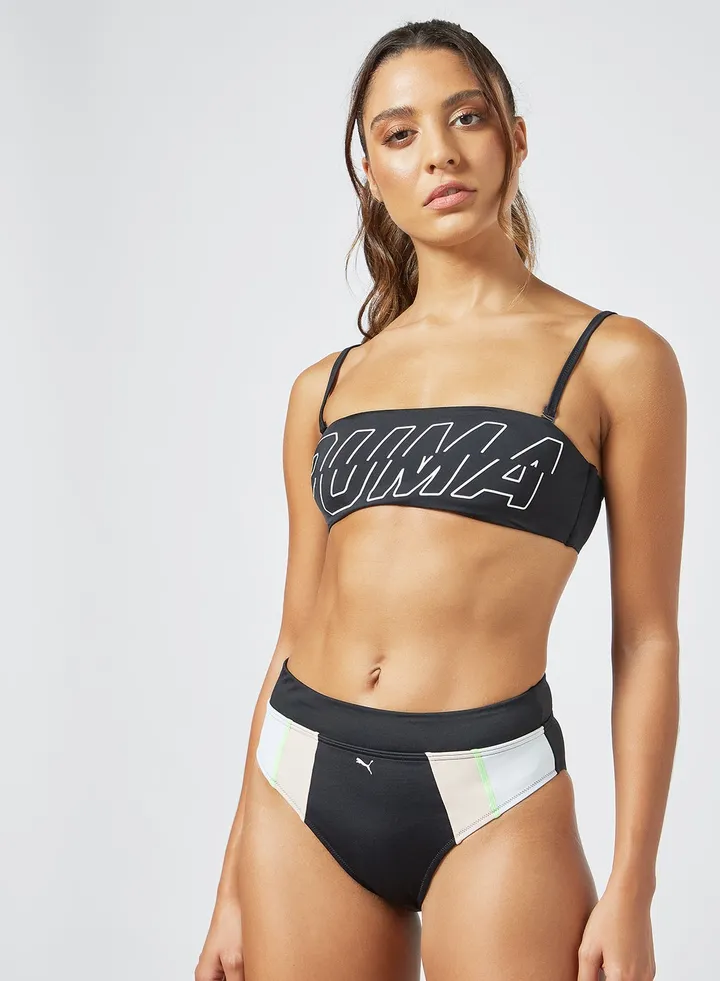 Logo Detail Bikini Top Black