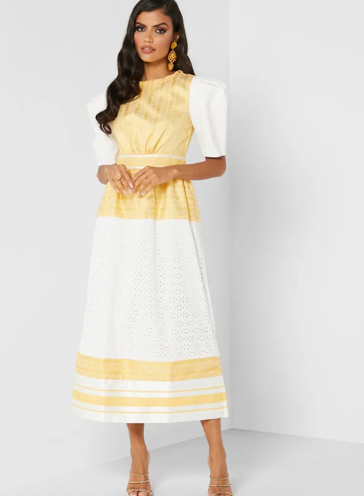 Shiffli Detail Dress Multicolour