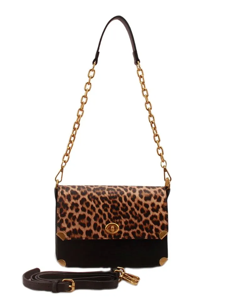 Adjustable Strap Crossbody Bag Leopard