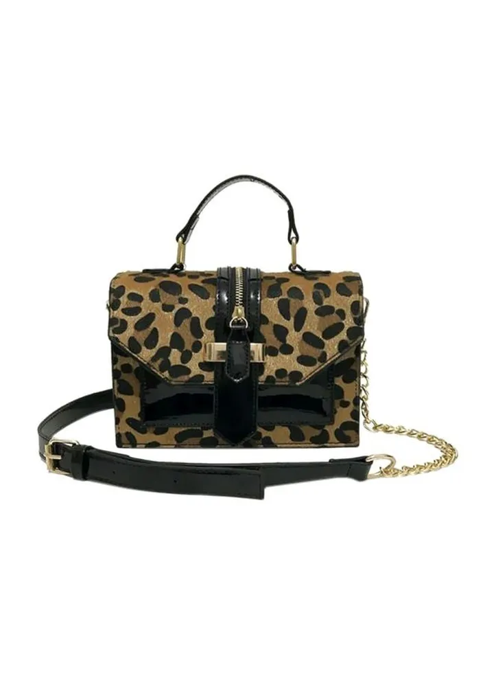 Leopard Crossbody Bag Brown/Black