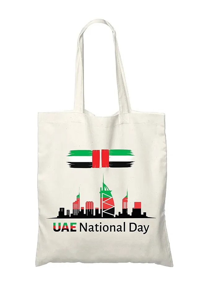 Cotton Gift Bags as gift bags or giveaway bags printed in UAE for celebration of National day (Design 4)