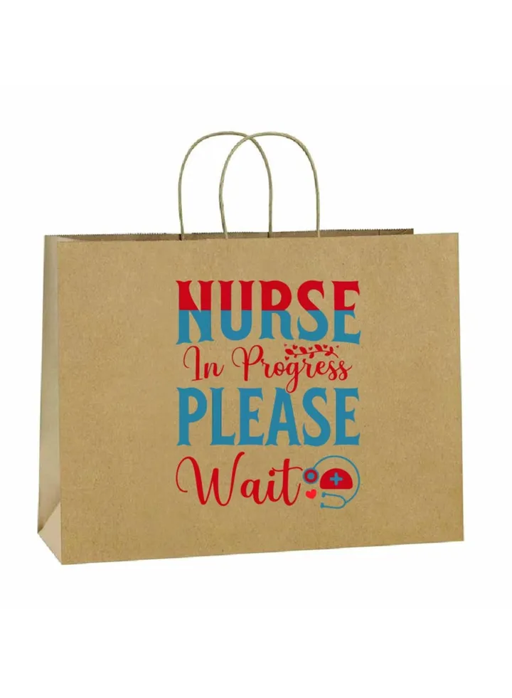 Pack of 10 Nurse Day Kraft Brown Paper Bags With Twisted Paper Handle Eco-Friendly Bags - Perfect for International Nurses Day and Nurses Week Gifts