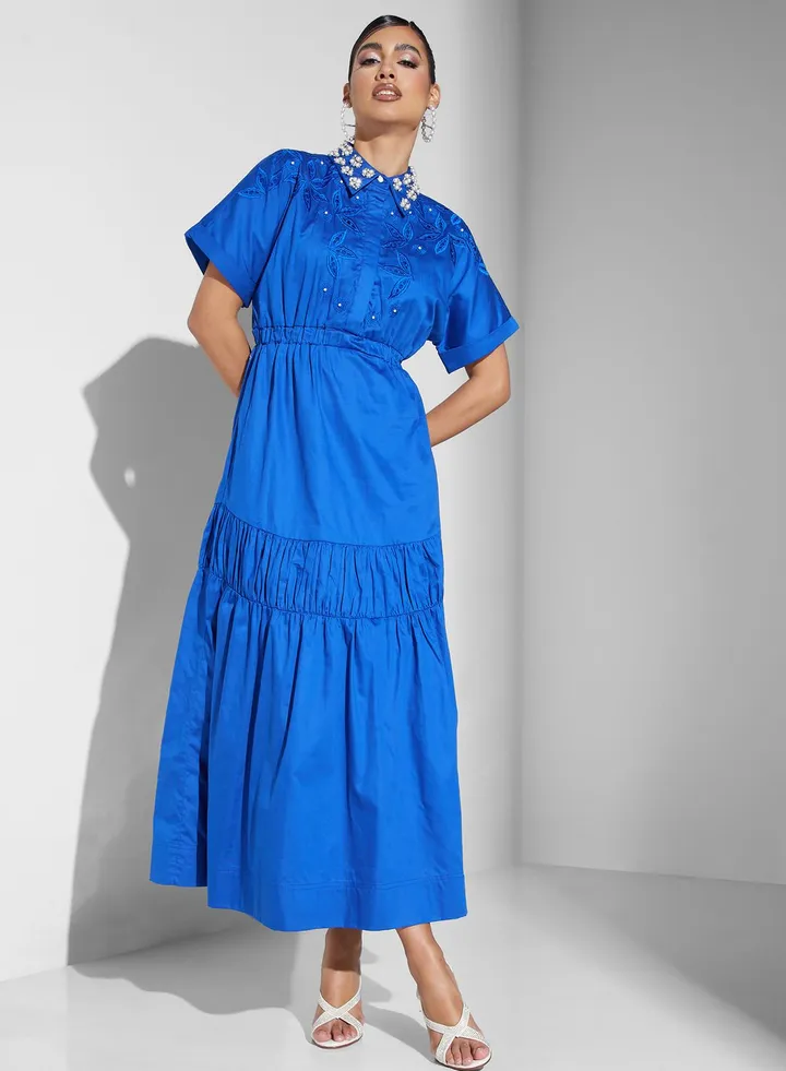 Tiered Dress with embroidery details