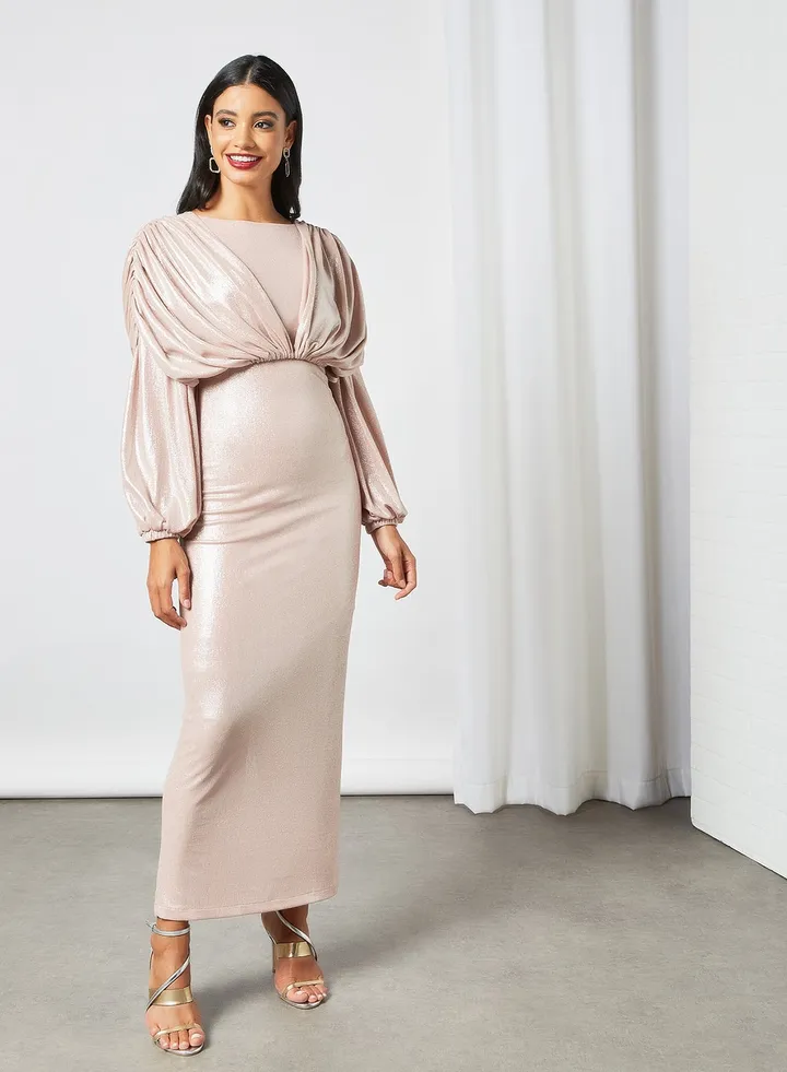 Body Draped Bardot Dress Pink