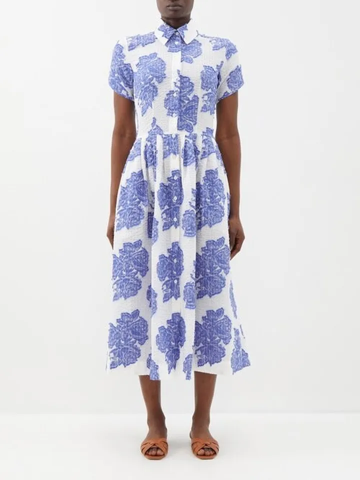 Nellie Floral-fil-coupé Cotton-blend Midi Dress