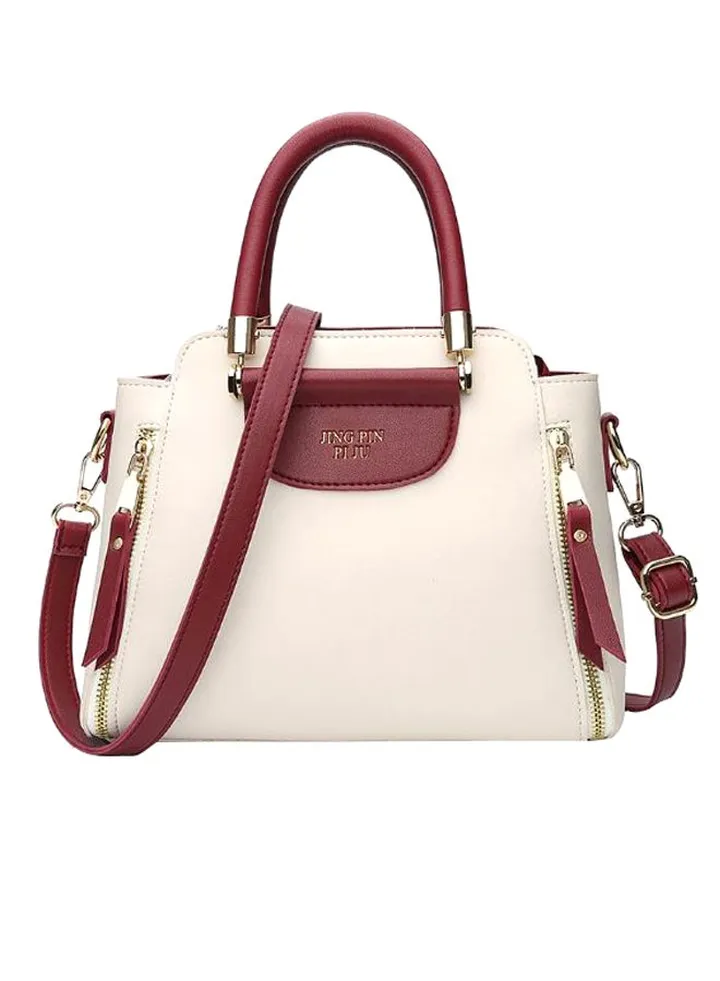 Elegant Fashion Crossbody Bag White/Red