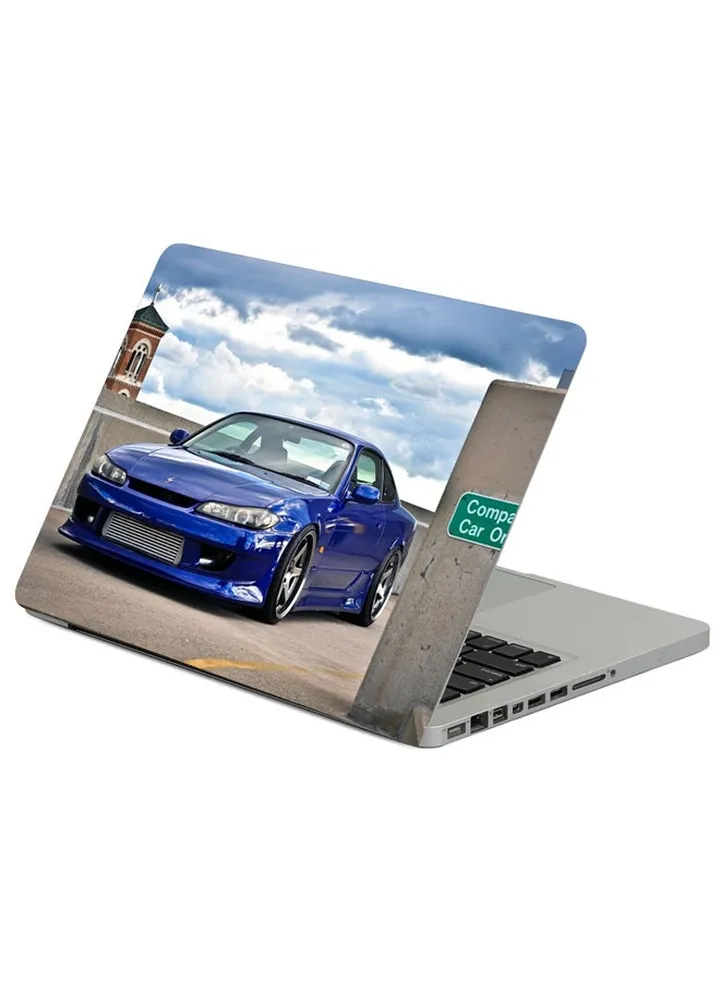 Blue Car Nissan Silvia Printed Laptop Sleeve Multicolor