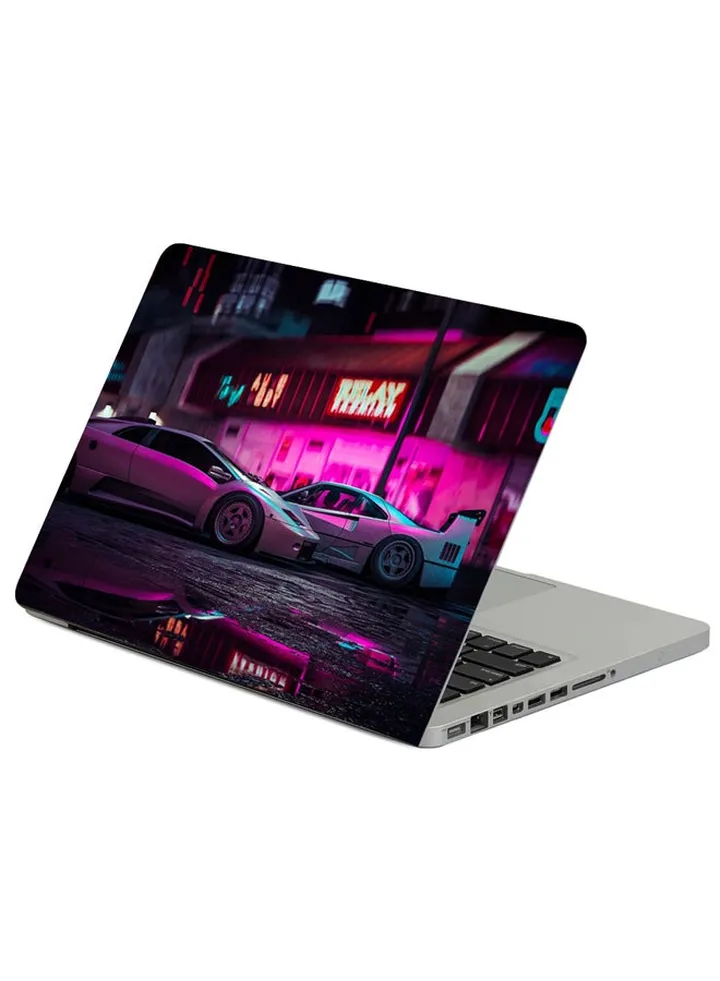 Car Sports Car Neon Printed Laptop Sleeve Multicolour
