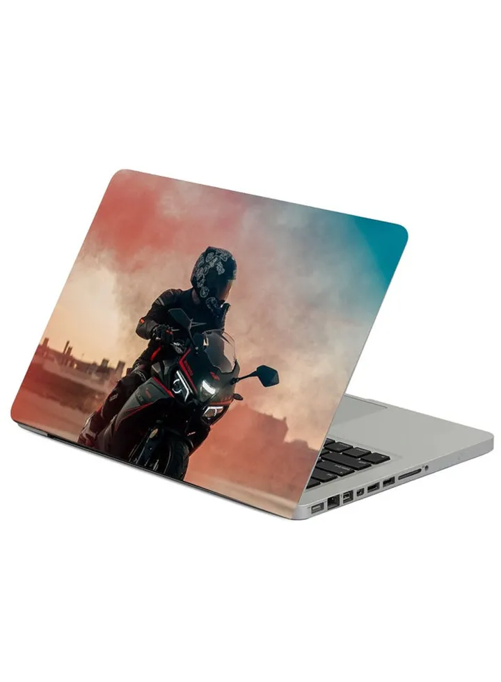 Motorcycle Motorcyclist Bike Printed Laptop Sleeve Multicolour