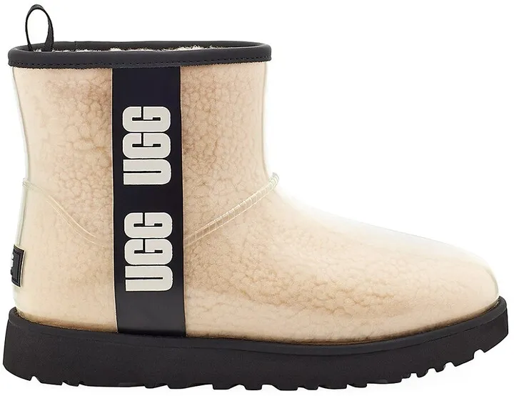 Classic Clear Mini Faux-Shearling Rain Boots