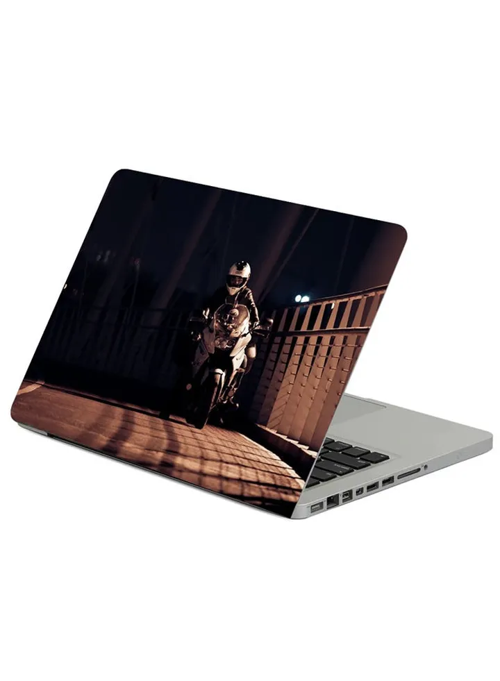 Motorcyclist Motorcycle Helmet Printed Laptop Sleeve Multicolour