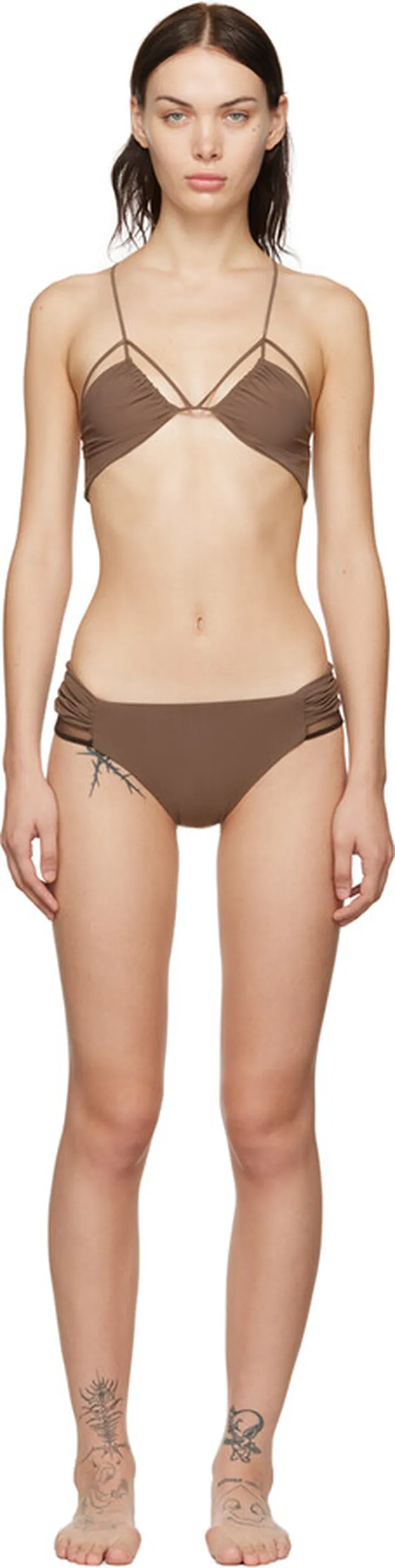 Nensi Dojaka SSENSE Exclusive Taupe Bikini