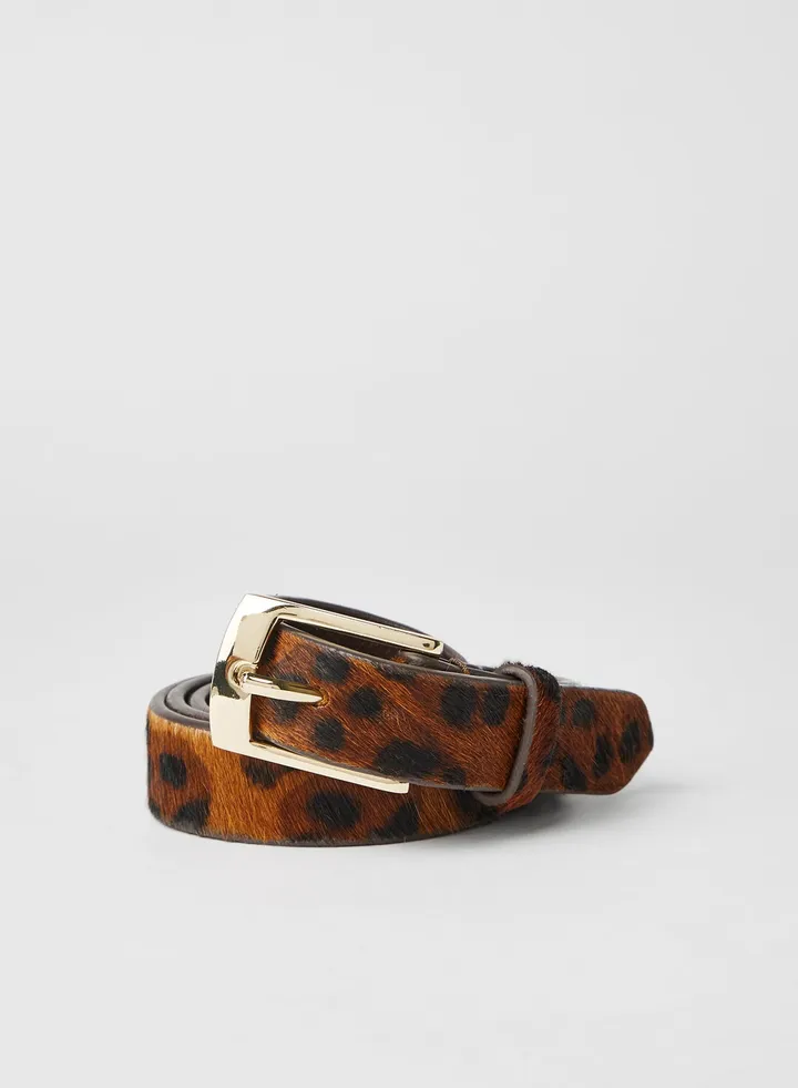 Pcnaina Leather Jeans Belt in Brown Cognac