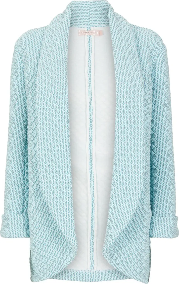 Traffic People - Pastel Blue Quilted Boyfriend Jacket