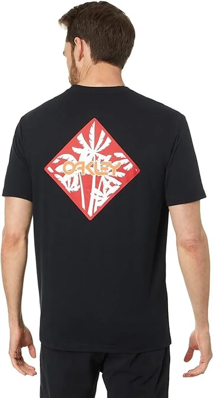 Oakley Deco Palms B1B Short Sleeve Tee (Blackout) Men's Clothing