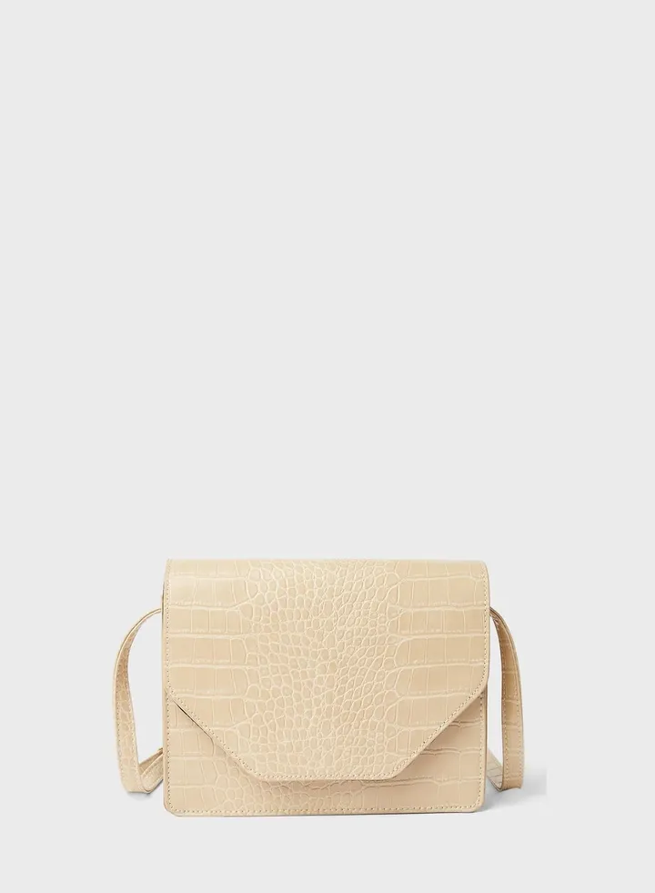 Una Snake Embossed Crossbody Bag