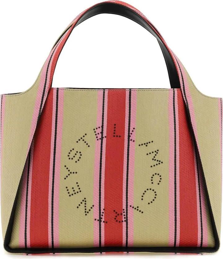STELLA McCARTNEY 'STELLA LOGO' RAFFIA TOTE BAG