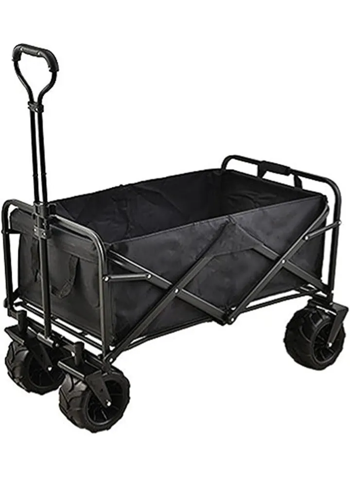 Folding Trolley Portable Trolley Multifunctional TrolleyHeavy Duty Garden Trolley Garden Beach Sports Shop Camping Trolley Black