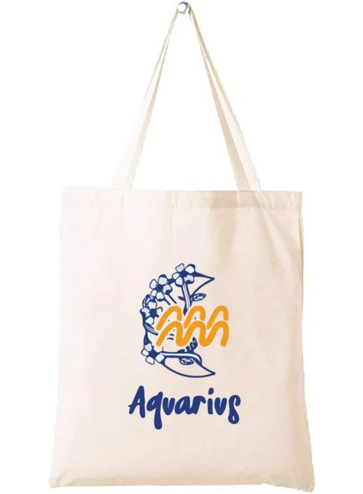 Zodiac Design Eco-Friendly Cotton Bag - Reusable Tote for Astrology Fans - Gift for Astrology Lovers - Perfect for Shopping and Grocery Bags - Tote Bags for Women