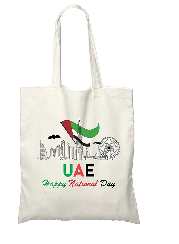 Cotton Gift Bags as gift bags or giveaway bags printed in UAE for celebration of National day (Design 5)