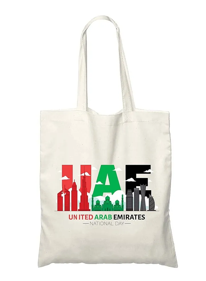 Cotton Gift Bags as gift bags or giveaway bags printed in UAE for celebration of National day (Design 8)