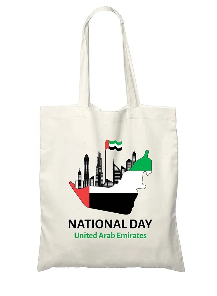 Cotton Gift Bags as gift bags or giveaway bags printed in UAE for celebration of National day (Design 3)