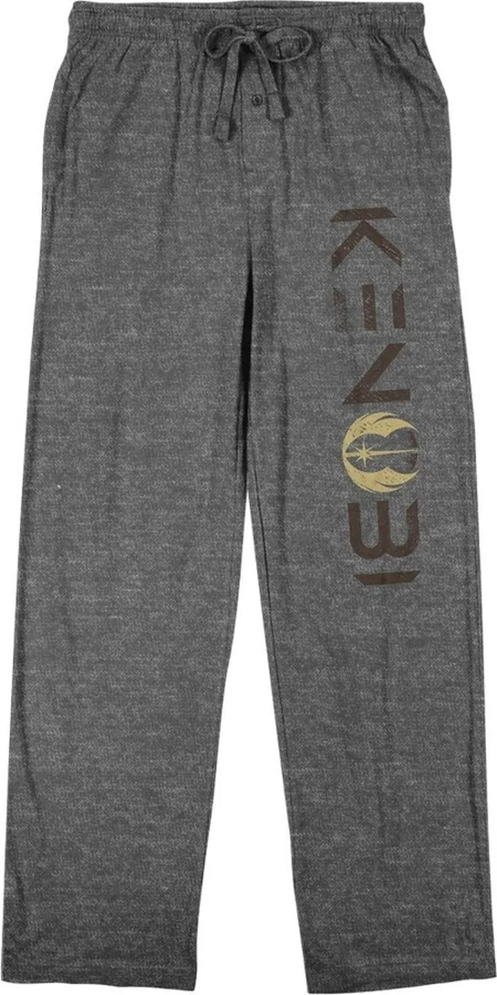 Star Wars Obi-Wan Kenobi Logo Men’s Graphite Heather Sleep Pajama Pants-Small