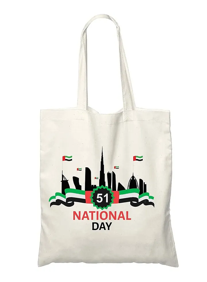 Cotton Gift Bags as gift bags or giveaway bags printed in UAE for celebration of National day (Design 6)