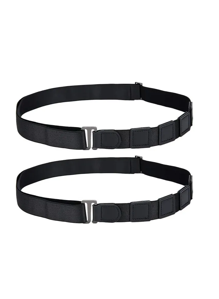 Men Shirt Stays Shirt Lock Belt 2 Pcs Adjustable Elastic Shirt Holder Keeps Shirt Tucked in for Police Military 120cm
