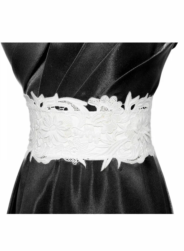 Women's Lace Waist Belt Wide Faux Leather Bow Tie Corset Belts Elastic Wrap Around Bands Stretch Dress skinny wide dress belts waistbands