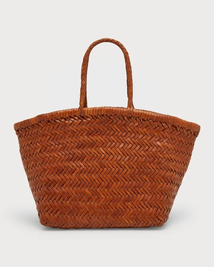 Bamboo Triple Jump Small Woven East-West Tote Bag