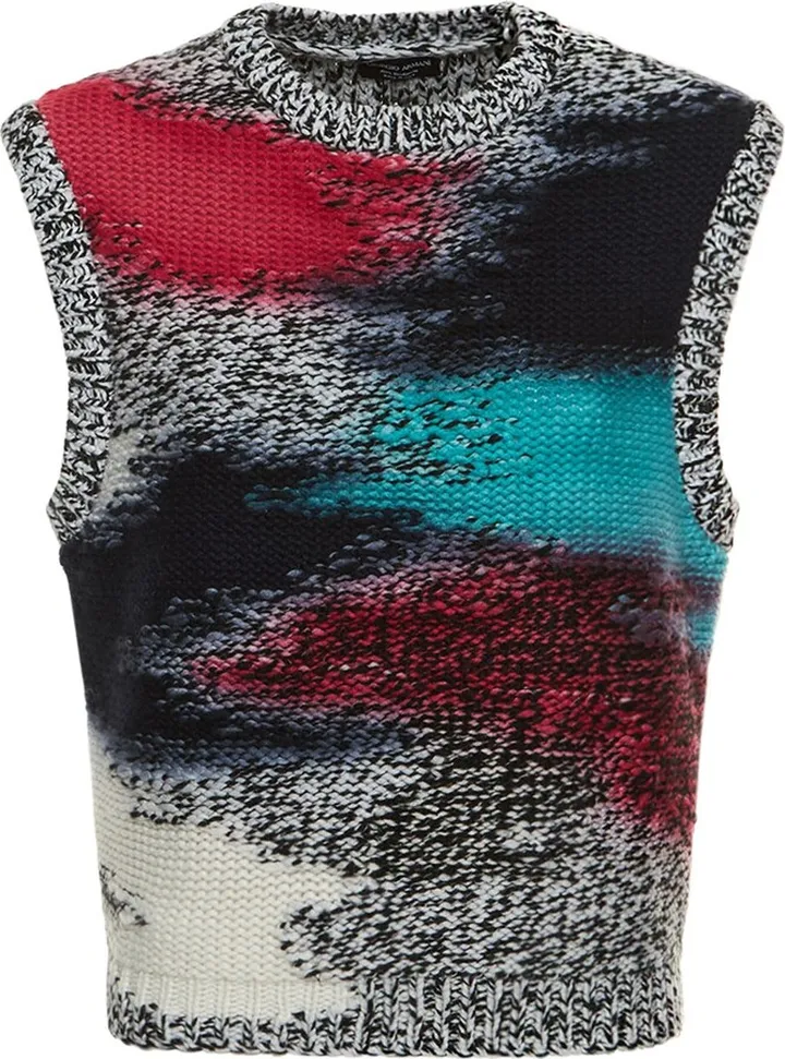 Multicolor cashmere knitted vest